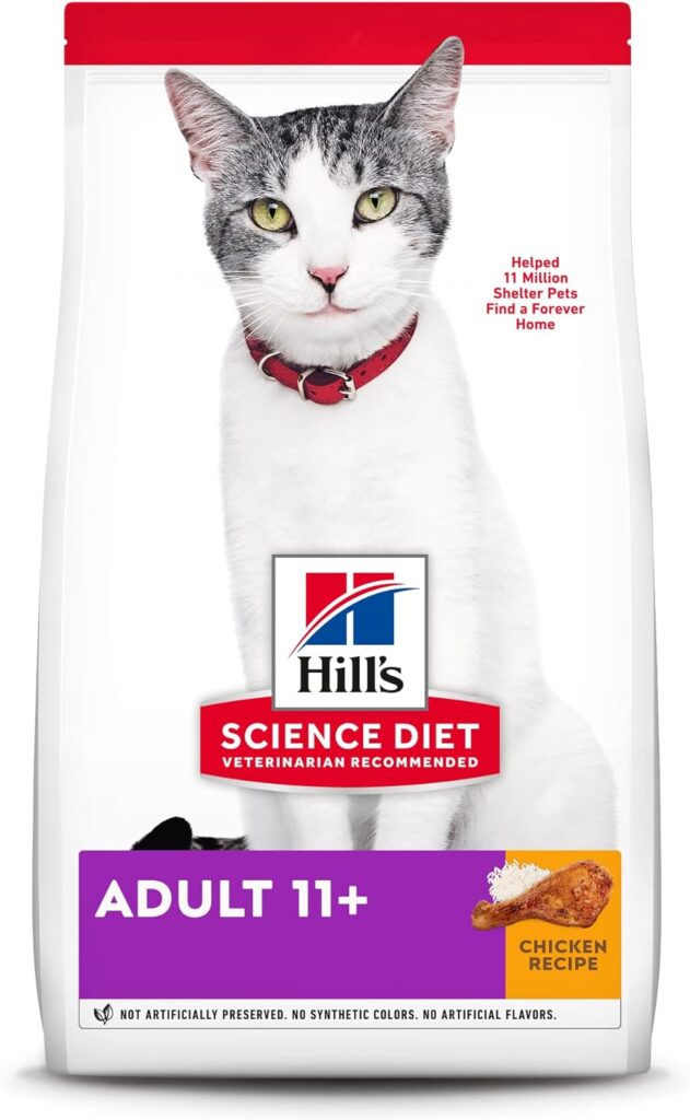 Hills Science Diet Dry Cat Food, Adult 11+ for Senior Cats, Chicken Recipe, 3.5 lb. Bag