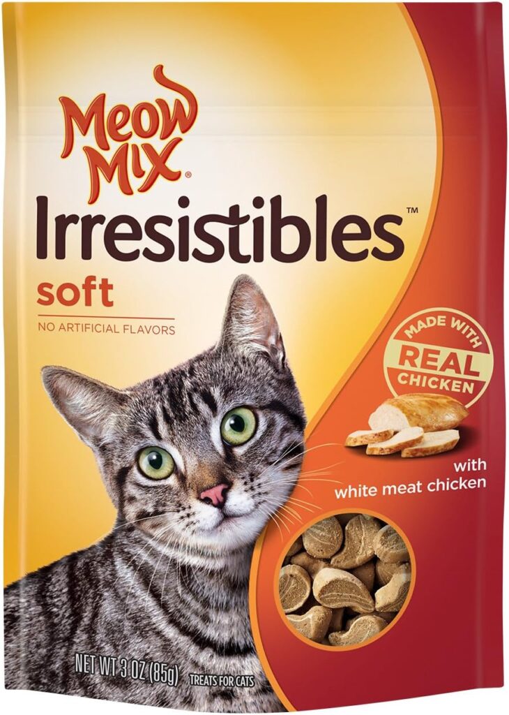 Meow Mix Irresistibles, Soft Cat Treats With White Meat Chicken, 3-Ounce Bag