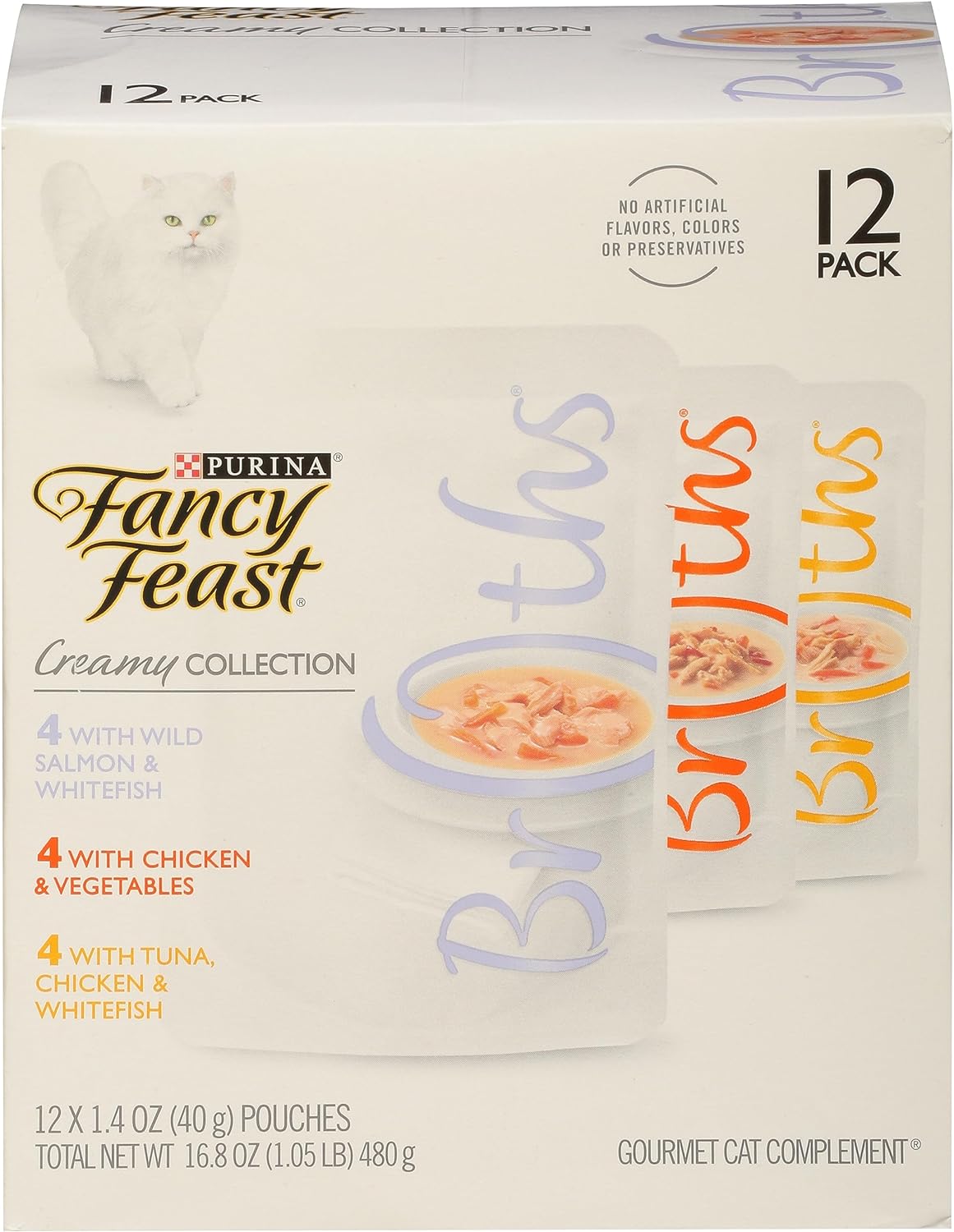 Purina Fancy Feast Lickable Broth Topper Complement Creamy Wet Cat Food Variety Pack Review