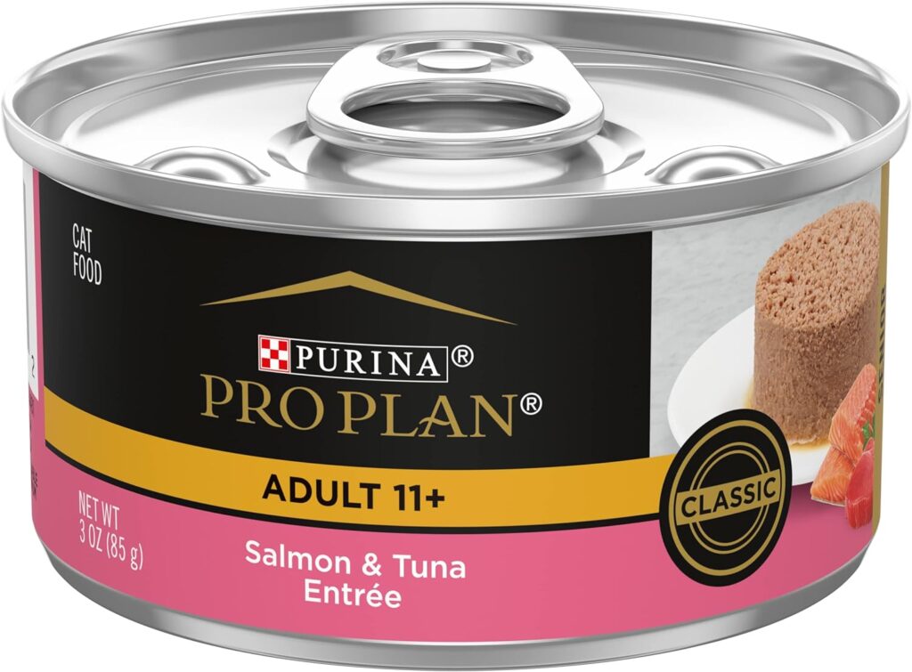 Purina Pro Plan Pate High Protein Senior Wet Cat Food, SENIOR 11+ Salmon  Tuna Entree - 3 oz. Pull-Top Can