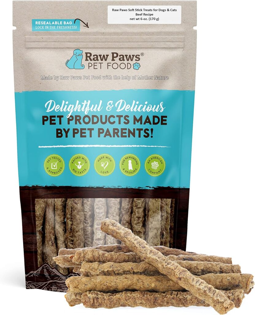 Raw Paws Grain-Free Soft Stick Treats for Dogs  Cats - Chicken Recipe, 6-oz - USA Soft Chicken Dog Treats Grain Free - Sausage Sticks for Dogs, Chicken Dog Jerky Sticks - Chewy Chicken Jerky for Dogs